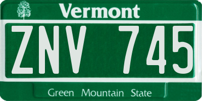 VT license plate ZNV745