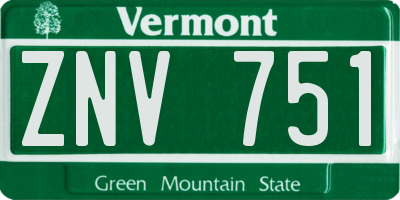 VT license plate ZNV751