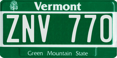 VT license plate ZNV770