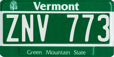 VT license plate ZNV773
