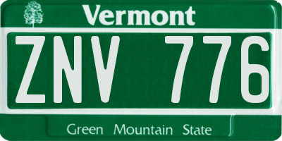 VT license plate ZNV776