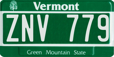 VT license plate ZNV779