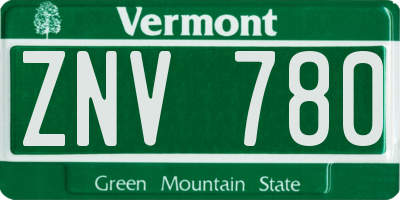 VT license plate ZNV780