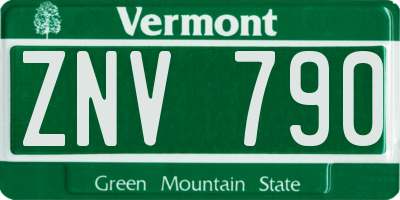 VT license plate ZNV790