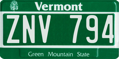 VT license plate ZNV794