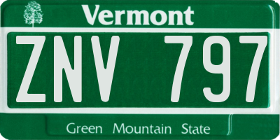 VT license plate ZNV797