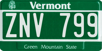 VT license plate ZNV799