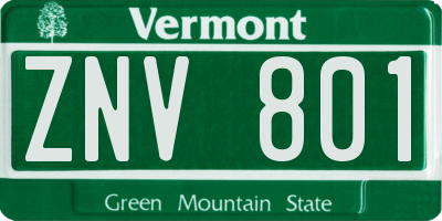VT license plate ZNV801