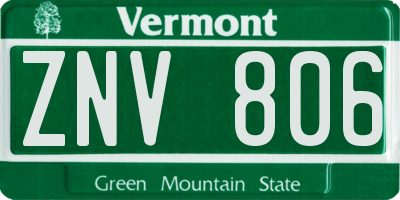 VT license plate ZNV806