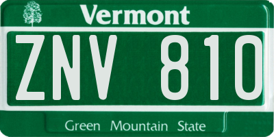 VT license plate ZNV810