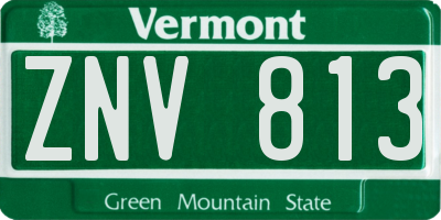 VT license plate ZNV813