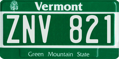 VT license plate ZNV821