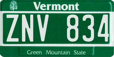 VT license plate ZNV834