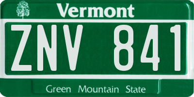 VT license plate ZNV841