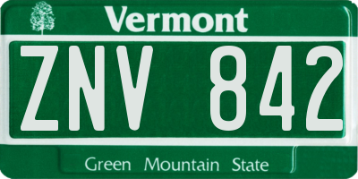 VT license plate ZNV842