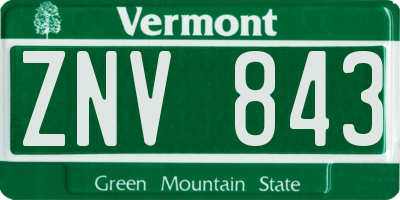 VT license plate ZNV843