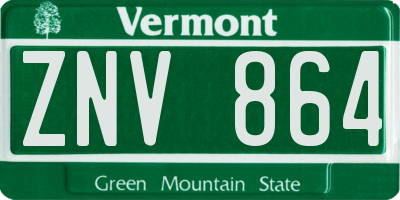 VT license plate ZNV864