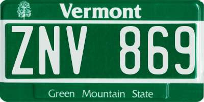 VT license plate ZNV869