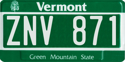 VT license plate ZNV871