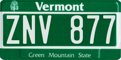 VT license plate ZNV877