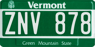 VT license plate ZNV878