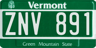 VT license plate ZNV891