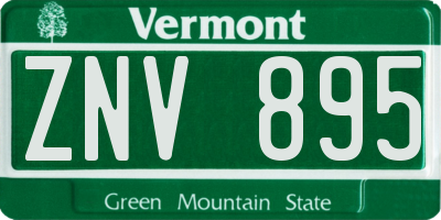 VT license plate ZNV895