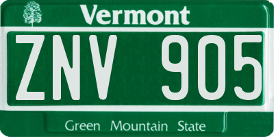 VT license plate ZNV905