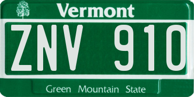 VT license plate ZNV910