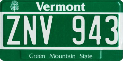 VT license plate ZNV943