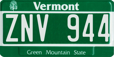 VT license plate ZNV944