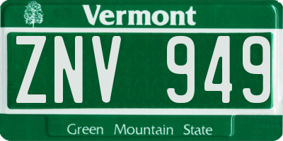VT license plate ZNV949