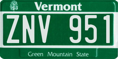 VT license plate ZNV951