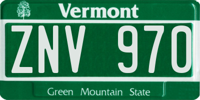 VT license plate ZNV970