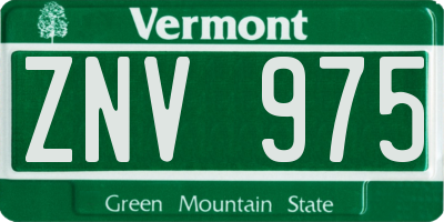VT license plate ZNV975