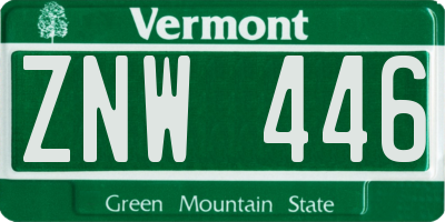 VT license plate ZNW446