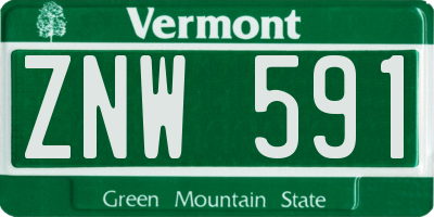 VT license plate ZNW591