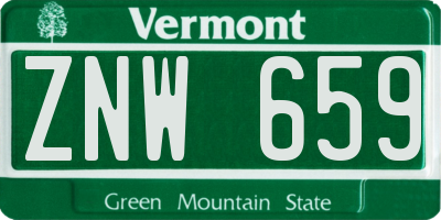 VT license plate ZNW659