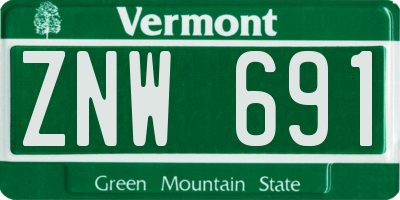 VT license plate ZNW691