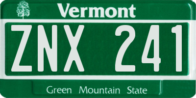 VT license plate ZNX241