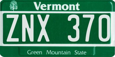 VT license plate ZNX370