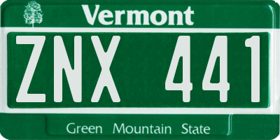 VT license plate ZNX441