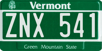 VT license plate ZNX541