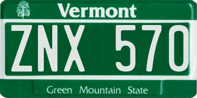 VT license plate ZNX570