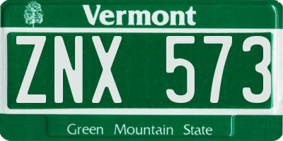 VT license plate ZNX573