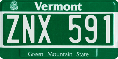 VT license plate ZNX591