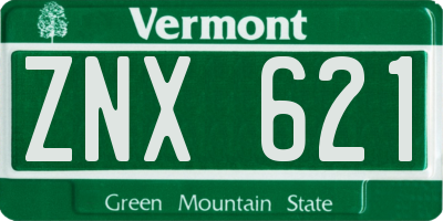 VT license plate ZNX621