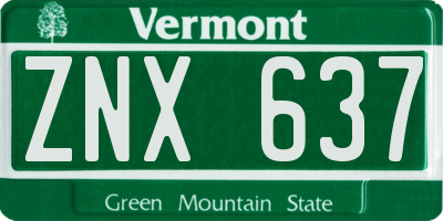 VT license plate ZNX637