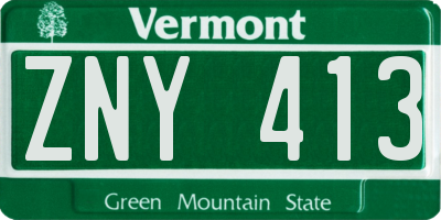 VT license plate ZNY413