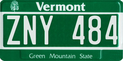 VT license plate ZNY484